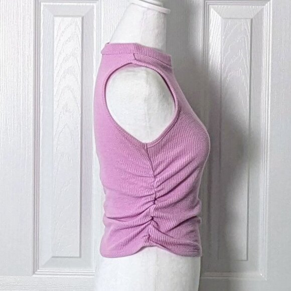 SHEIN Women's Sleeveless Waffle Knit Shirred Top Size M Dusty Purple - Picture 2 of 4